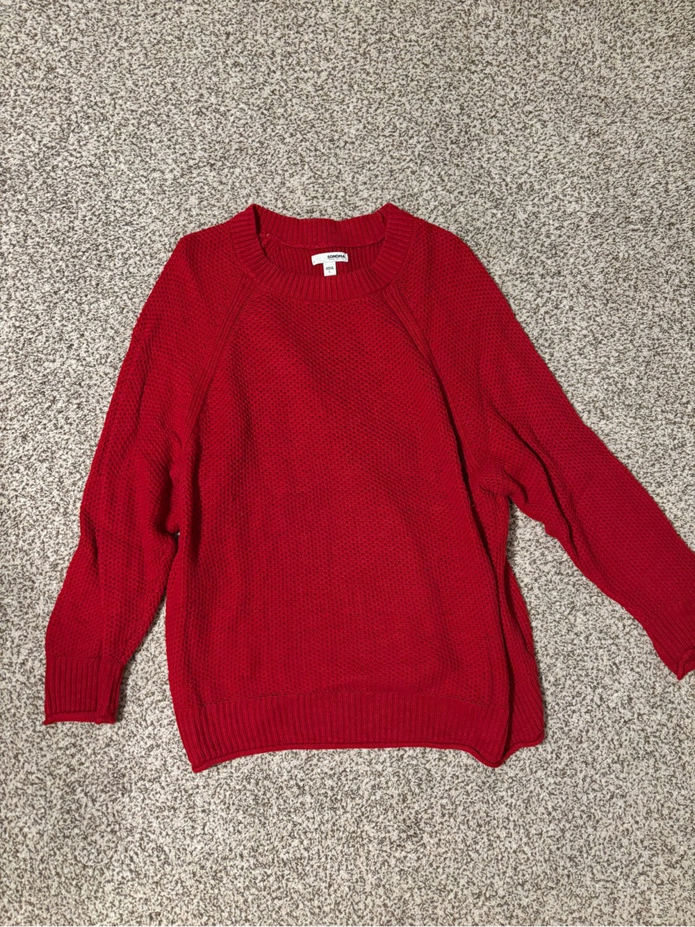Sonoma Red Crew Neck Knit Sweater